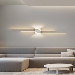 Wall Sconce Light Geometric Metal Linear White Living Room