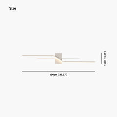 Wall Sconce Light Geometric Metal Linear White Size