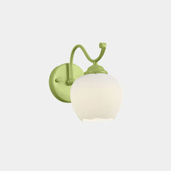 Wall Sconce Light Glass Flower White