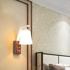 Wall Sconce Light Japandi Wood Corner
