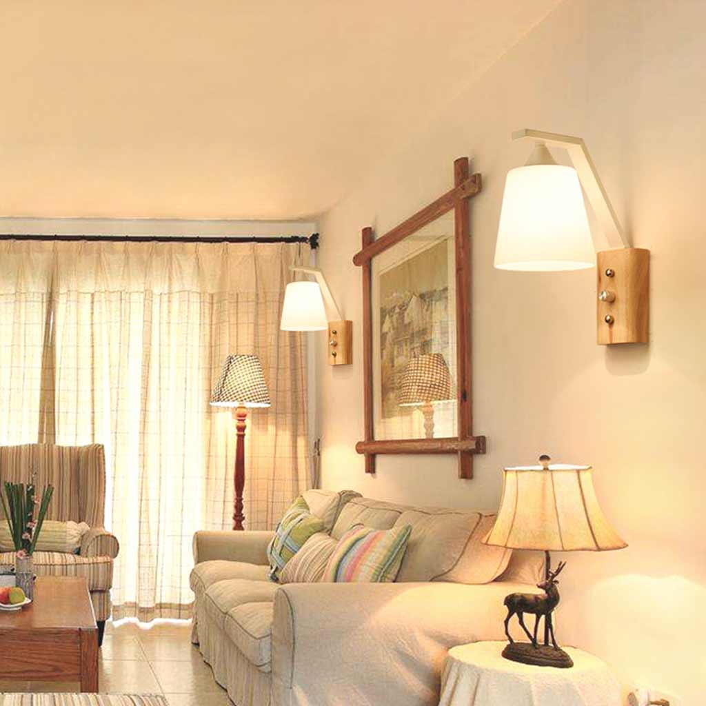 Wall Sconce Light Japandi Wood Living Room