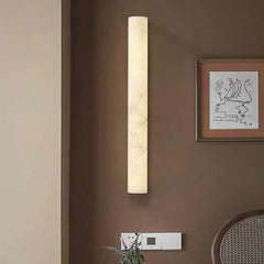 Wall Sconce Light Linear Vertical Marble LED, White