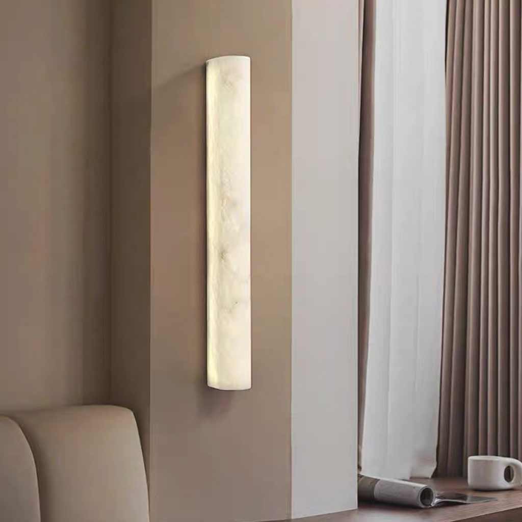 Wall Sconce Light Linear Vertical Marble LED, White