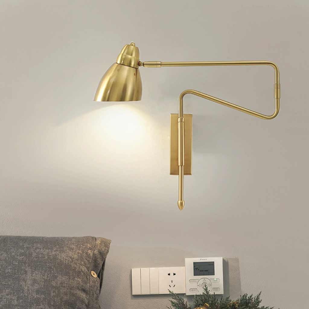 Wall Sconce Light Modern Adjustable Swing Arm Gold Room