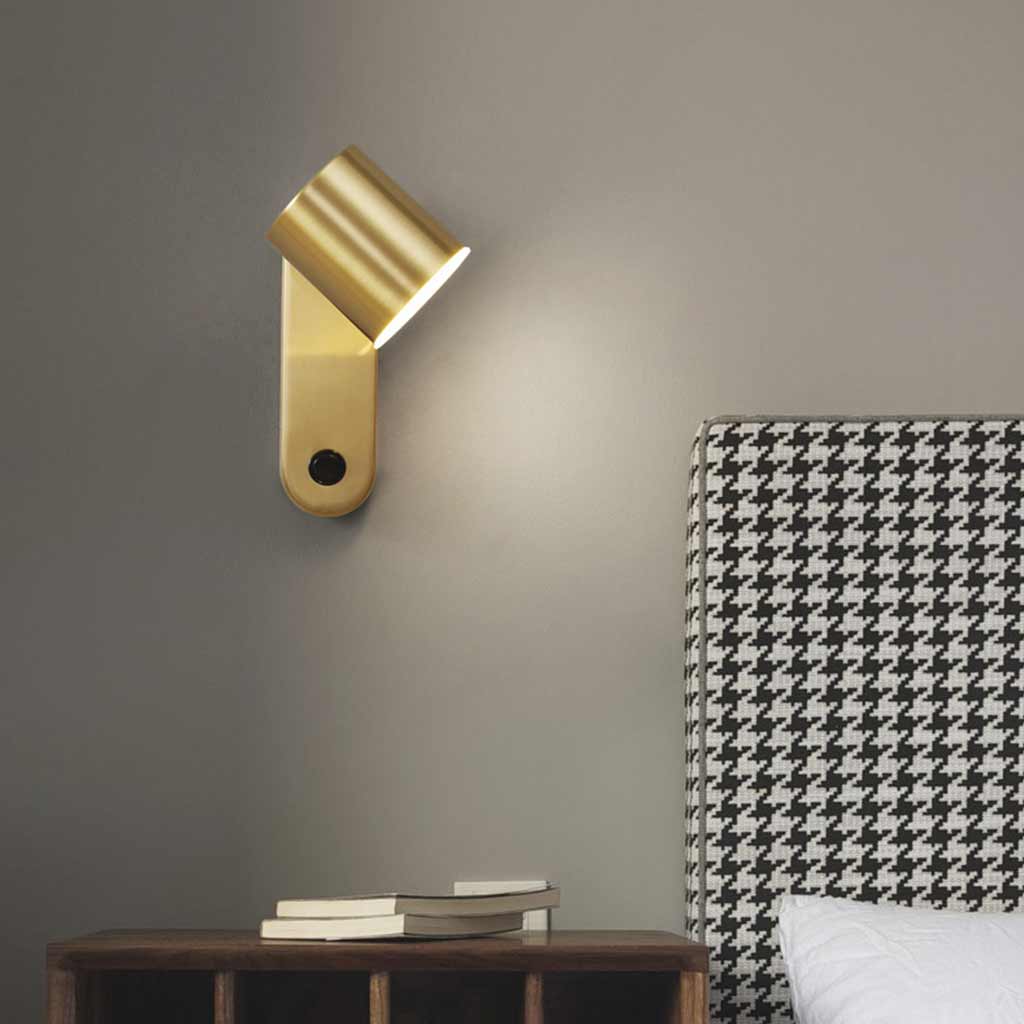 Wall Sconce Light Modern Copper Rotating LED Black Study Room