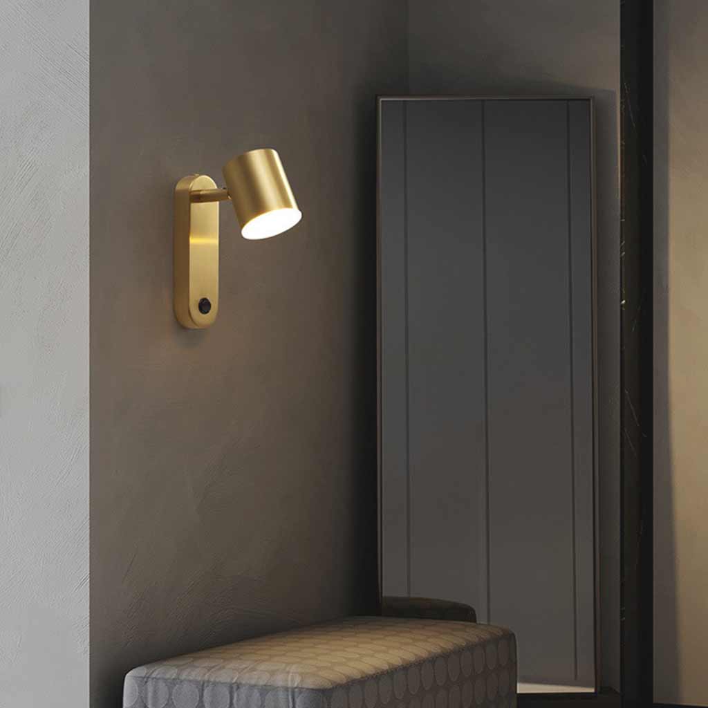 Wall Sconce Light Modern Copper Rotating LED Room