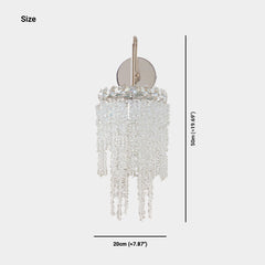 Wall Sconce Light Modern Crystal Waterfall Silver Size