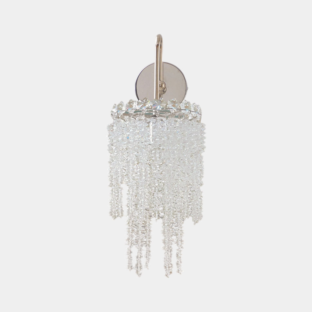 Wall Sconce Light Modern Crystal Waterfall Silver