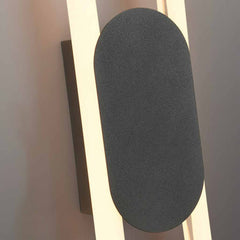 Wall Sconce Light Modern Geometric Oval LED Black Detail