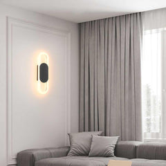 Wall Sconce Light Modern Geometric Oval LED Black Living Room