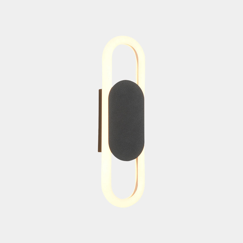 Wall Sconce Light Modern Geometric Oval LED Black