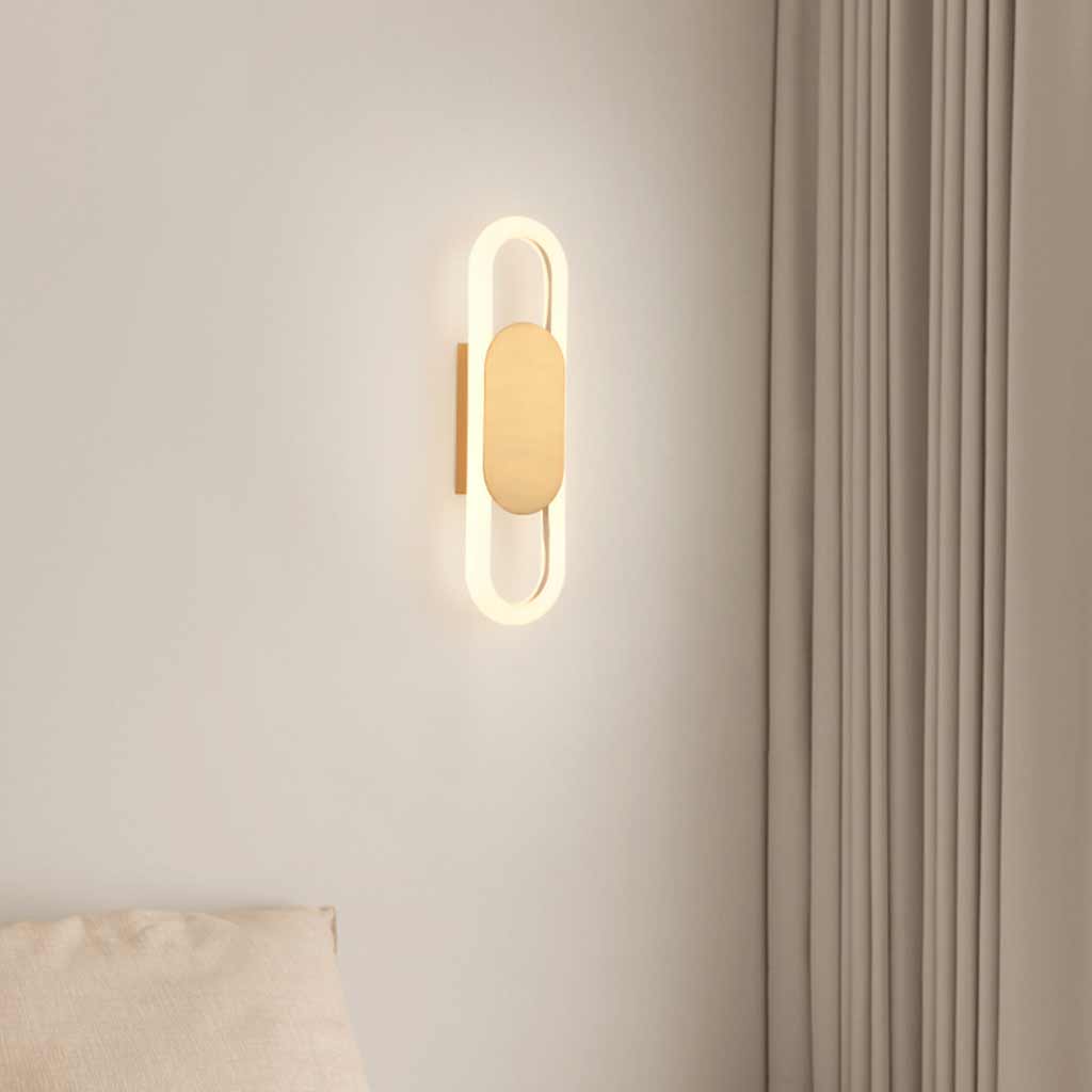 Wall Sconce Light Modern Geometric Oval LED Gold Bedroom