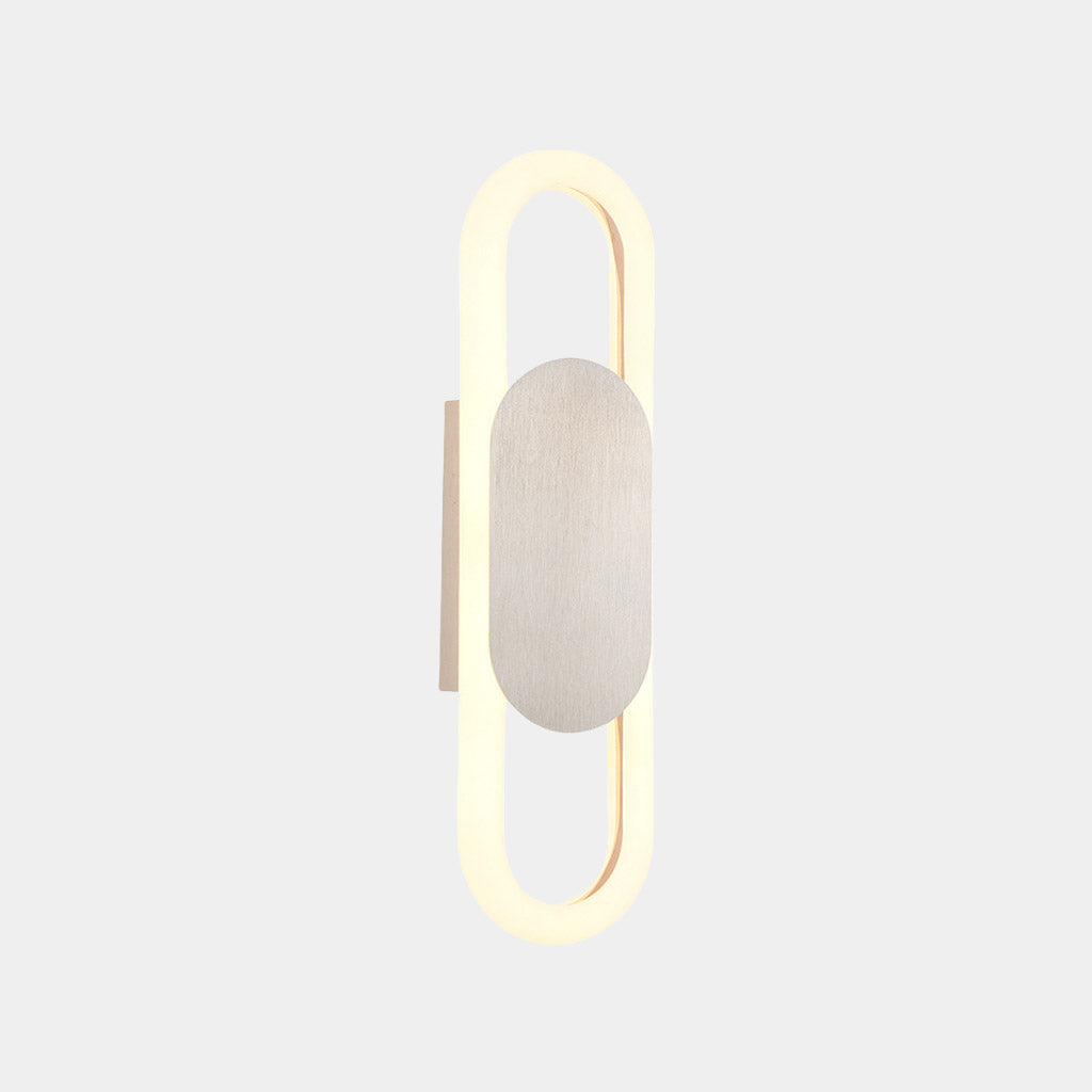 Wall Sconce Light Modern Geometric Oval LED Nickel