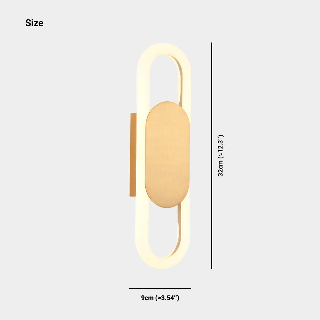 Wall Sconce Light Modern Geometric Oval LED Size