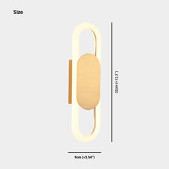 Wall Sconce Light Modern Geometric Oval LED Size