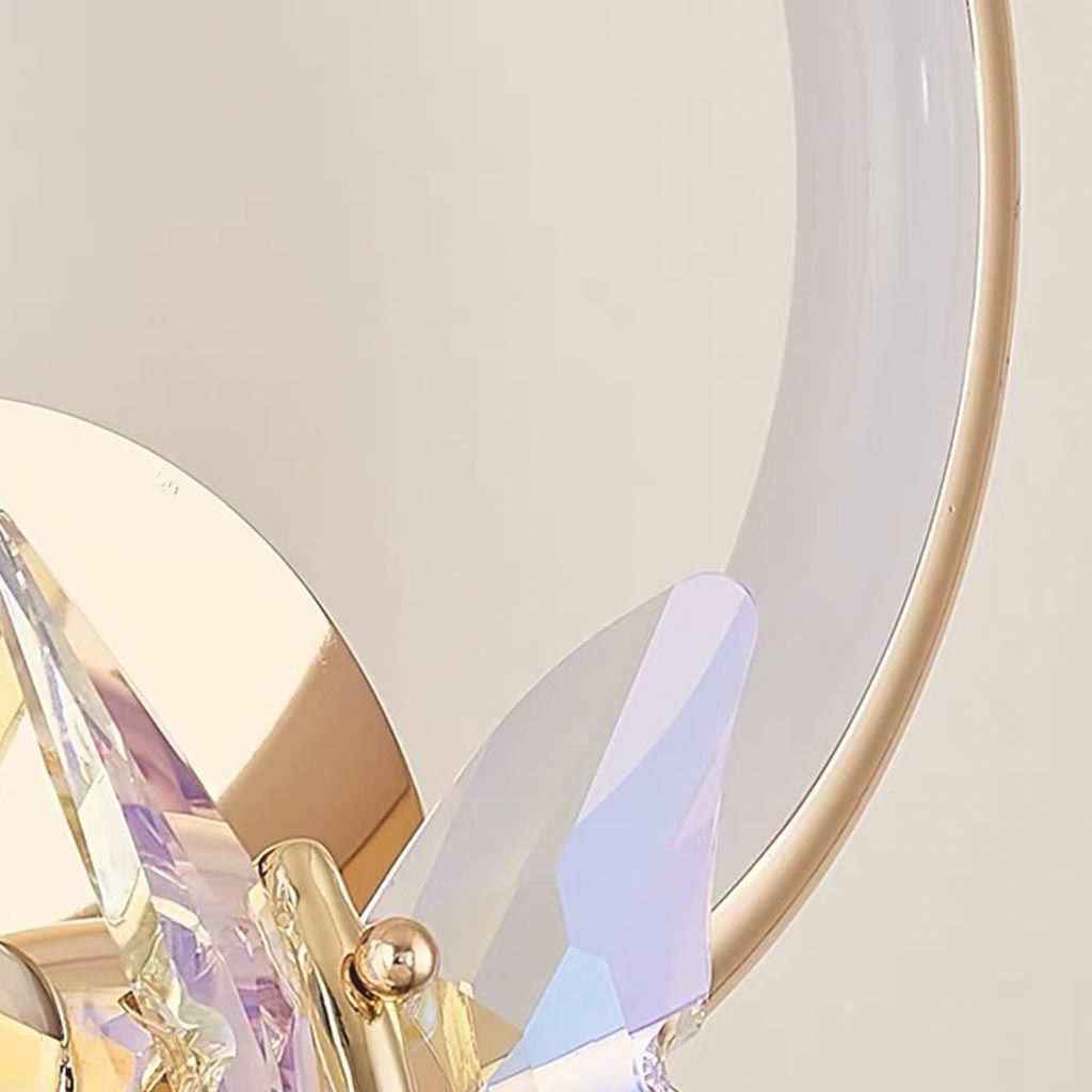 Wall Sconce Light Small Ring Crystal Butterfly LED Detail