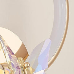 Wall Sconce Light Small Ring Crystal Butterfly LED Detail