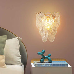 Wall Sconce Light Stylish Half Circle Brass Glass Bedroom