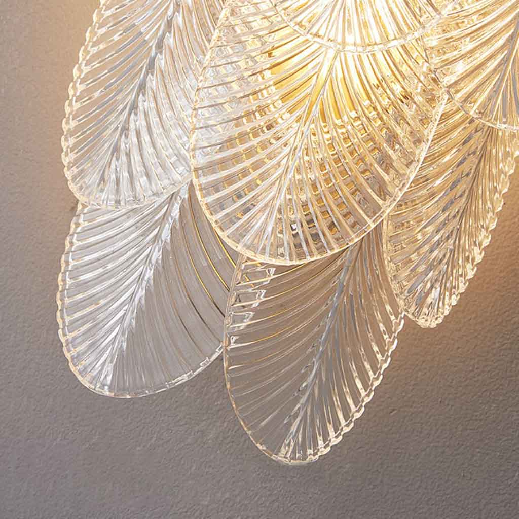 Wall Sconce Light Stylish Half Circle Brass Glass Detail