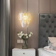 Wall Sconce Light Stylish Half Circle Brass Glass Room