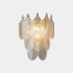 Wall Sconce Light Stylish Half Circle Brass Glass Shell