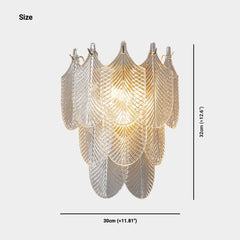 Wall Sconce Light Stylish Half Circle Brass Glass Size