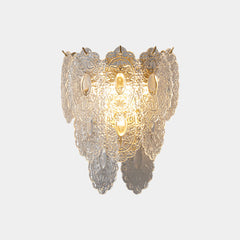 Wall Sconce Light Stylish Half Circle Brass Glass
