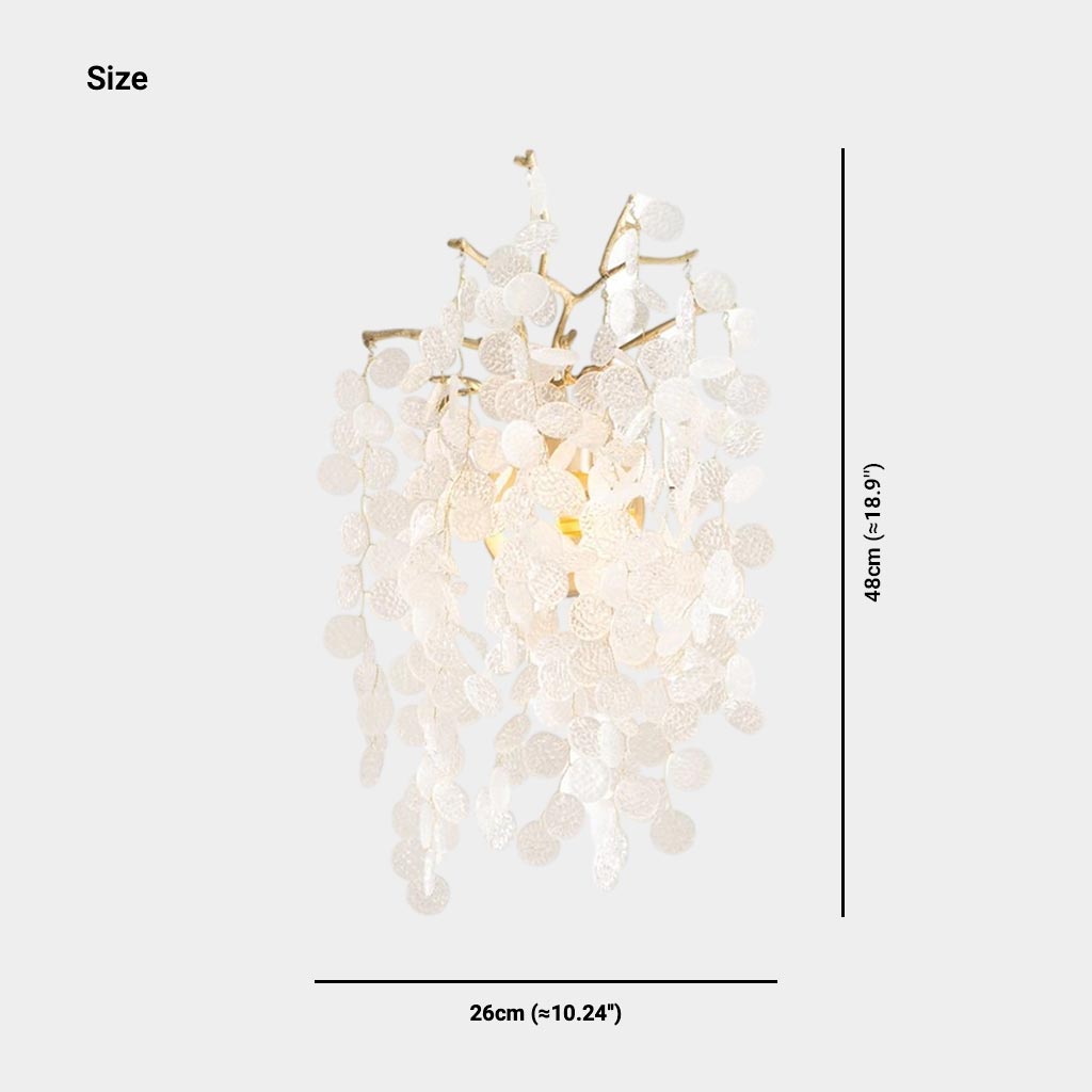 Wall Sconce Light Unique Brass Branch Glass Disc Drop Size