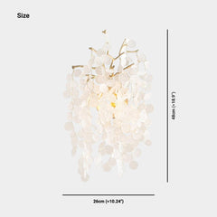 Wall Sconce Light Unique Brass Branch Glass Disc Drop Size