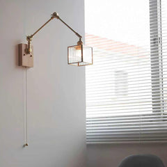 Wall Sconce Light Vintage Adjustable Brass Glass Corner