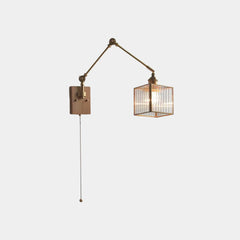 Wall Sconce Light Vintage Adjustable Brass Glass