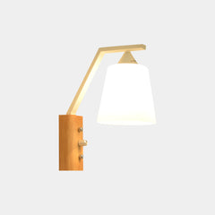 Wall Sconce Light Wood Glass Shade Log Color
