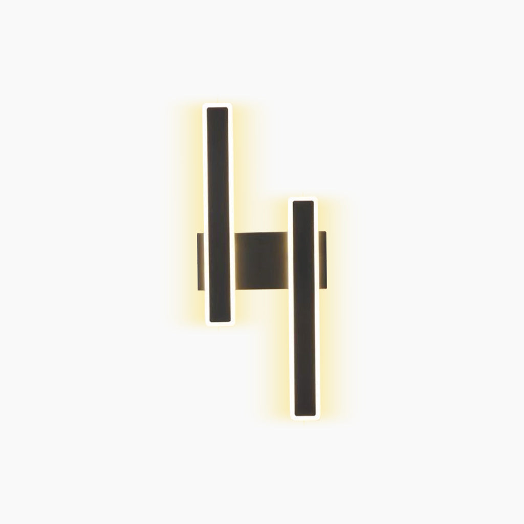 Wall Sconce Linear Double Light LED Bar Black Left