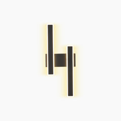 Wall Sconce Linear Double Light LED Bar Black Left