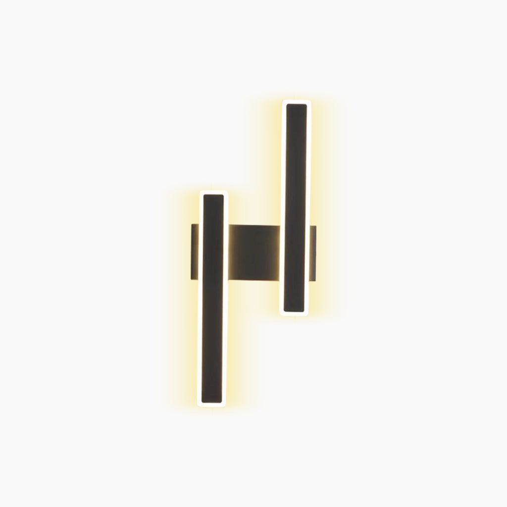 Wall Sconce Linear Double Light LED Bar Black Right