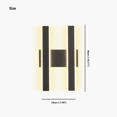 Wall Sconce Linear Double Light LED Bar Black Size