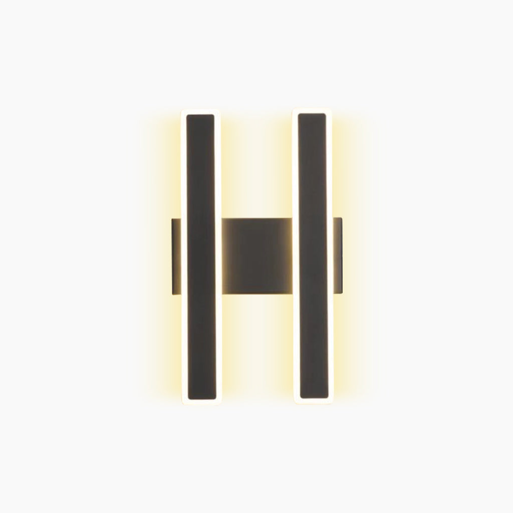 Aplique de Pared Lineal Doble Luz Barra LED Negro
