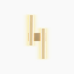 Wall Sconce Linear Double Light LED Bar Gold Left