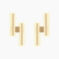 Wall Sconce Linear Double Light LED Bar Gold Pair