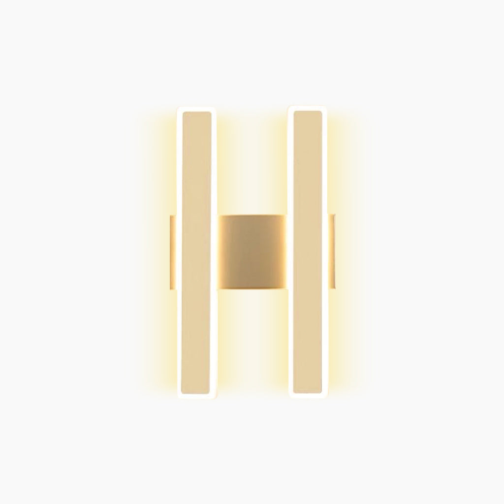 Aplique de Pared Lineal Doble Luz LED Barra Oro