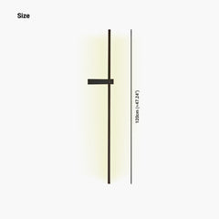Wall Sconce Long Slim Linear Black Left Size