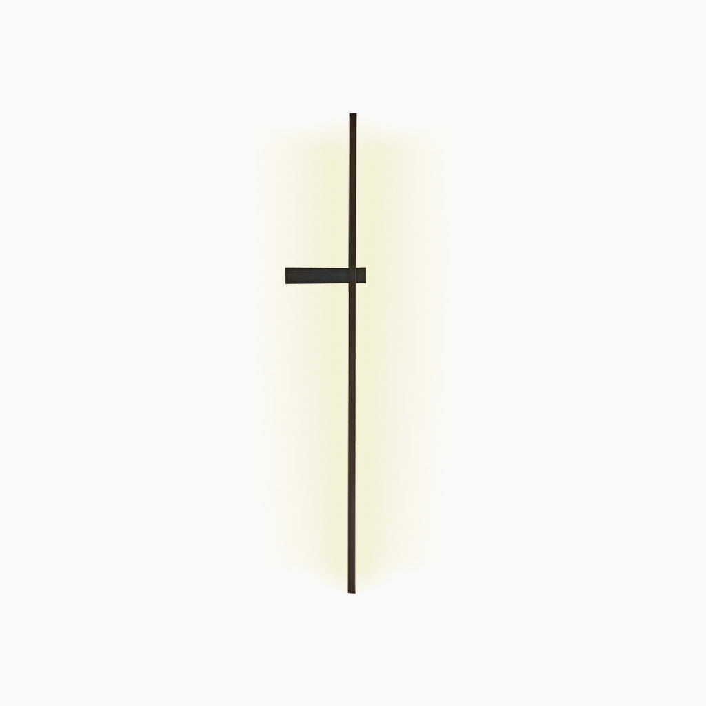 Wall Sconce Long Slim Linear Black Left