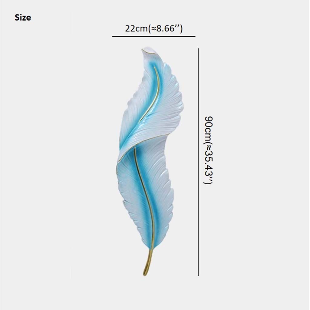 Wall Sconce Modern Resin Feather LED Dimmable Blue Size