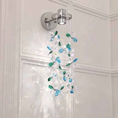 Wall Sconce Romantic Colored Crystal Flower Drop LED
