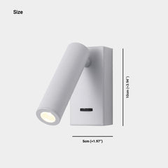 Applique da parete con faretto LED circolare/rettangolare per la lettura