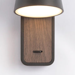 Wall Sconce Spotlight Modern LED with Wood Grain Detail