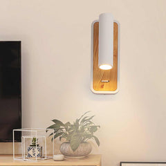 Wall Sconce Spotlight Modern LED with Wood Grain White Living Room