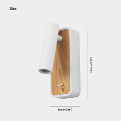 Vägglampa Strålkastare Modern LED med Träådring, Svart/Vit