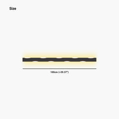 Wall Sconce Wave Linear LED Black Size