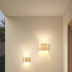 Outdoor Wall Sconce Wood Grain IP54 Waterproof LED